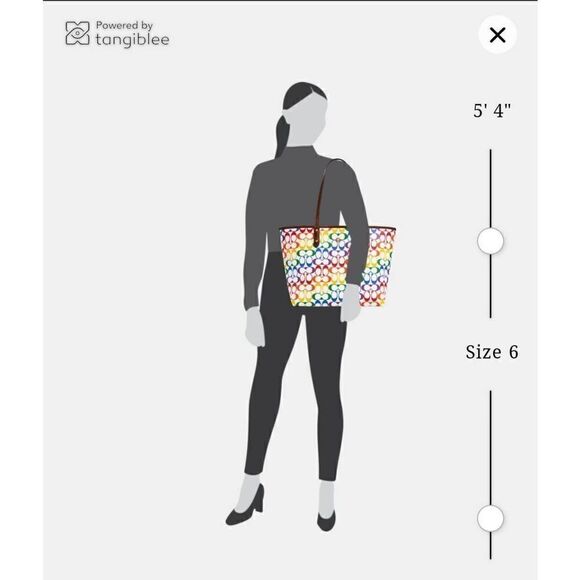 Coach reversible city tote in rainbow signature Canvas - Picture 7 of 9